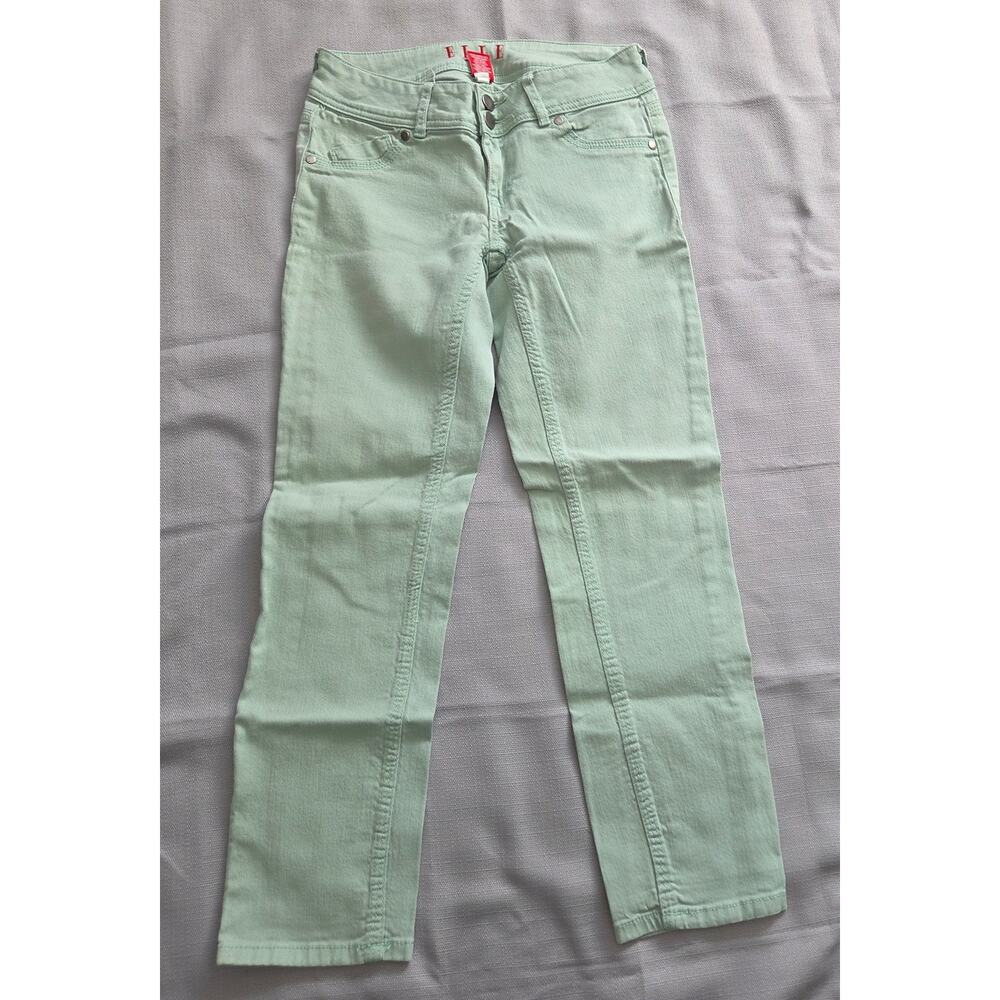 ELLE Light Blue Mint Green Ankle Jeans Woman's Size 2
